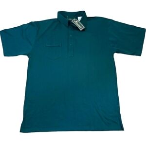Sterling~Men's Size XXL~Green Polo Short Sleeve Shirt Cotton Blend NEW.